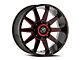 XF Offroad XF-219 Gloss Black and Red Milled 5-Lug Wheel; 17x9; 0mm Offset (05-11 Dakota)