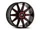 XF Offroad XF-219 Gloss Black and Red Milled 5-Lug Wheel; 18x9; 0mm Offset (05-11 Dakota)