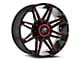 XF Offroad XF-220 Gloss Black and Red Milled 5-Lug Wheel; 18x9; 0mm Offset (05-11 Dakota)