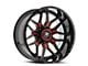 XF Offroad XF-222 Gloss Black and Red Milled 5-Lug Wheel; 22x12; -44mm Offset (05-11 Dakota)