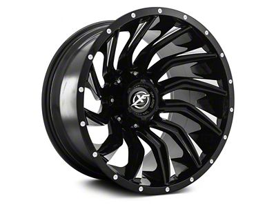 XF Offroad XF-224 Gloss Black Milled 5-Lug Wheel; 20x12; -44mm Offset (05-11 Dakota)