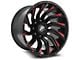 XF Offroad XF-224 Gloss Black and Red Milled 5-Lug Wheel; 20x9; 12mm Offset (05-11 Dakota)