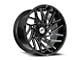 XF Offroad XF-229 Gloss Black and Milled 5-Lug Wheel; 20x10; -12mm Offset (05-11 Dakota)