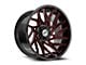 XF Offroad XF-229 Gloss Black and Red Milled 5-Lug Wheel; 20x10; -24mm Offset (05-11 Dakota)