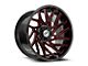 XF Offroad XF-229 Gloss Black and Red Milled 5-Lug Wheel; 22x10; -18mm Offset (05-11 Dakota)