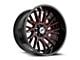 XF Offroad XF-230 Gloss Black and Red Machined 5-Lug Wheel; 17x9; 0mm Offset (05-11 Dakota)