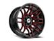 XF Offroad XF-232 Gloss Black and Red Milled 5-Lug Wheel; 17x9; 0mm Offset (05-11 Dakota)