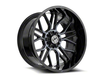 XF Offroad XF-235 Gloss Black and Machined Titanium Double Dark Tint 5-Lug Wheel; 20x10; -24mm Offset (05-11 Dakota)