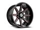 XF Offroad XF-236 Gloss Black and Red Milled 5-Lug Wheel; 20x10; -24mm Offset (05-11 Dakota)