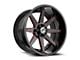 XF Offroad XF-236 Gloss Black and Red Milled 5-Lug Wheel; 20x9; 12mm Offset (05-11 Dakota)