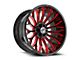 XF Offroad XF-237 Gloss Black and Red Milled 5-Lug Wheel; 20x10; -12mm Offset (05-11 Dakota)