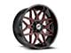 XF Offroad XF-238 Gloss Black and Red Milled 5-Lug Wheel; 17x9; 0mm Offset (05-11 Dakota)