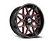 XF Offroad XF-238 Gloss Black and Red Milled 5-Lug Wheel; 18x9; 12mm Offset (05-11 Dakota)