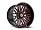 XF Offroad XF-240 Gloss Black and Red Milled 5-Lug Wheel; 17x9; 12mm Offset (05-11 Dakota)