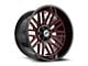 XF Offroad XF-240 Gloss Black and Red Milled 5-Lug Wheel; 18x9; 12mm Offset (05-11 Dakota)