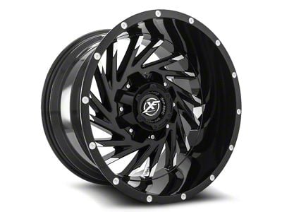 XF Offroad XF-209 Gloss Black and Machined 6-Lug Wheel; 22x10; 25mm Offset (04-08 F-150)