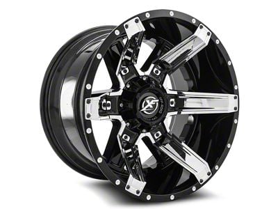 XF Offroad XF-214 Gloss Black with Chrome Inserts 6-Lug Wheel; 20x10; -24mm Offset (04-08 F-150)