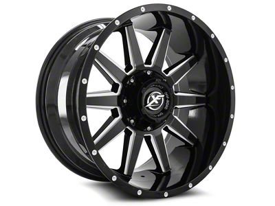 XF Offroad XF-219 Gloss Black and Machined 6-Lug Wheel; 20x10; -12mm Offset (15-20 F-150)