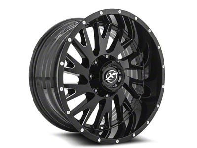 XF Offroad XF-221 Gloss Black and Milled 6-Lug Wheel; 20x10; -24mm Offset (04-08 F-150)