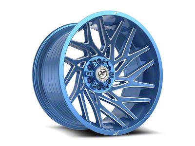 XF Offroad XF-229 Anodized Blue and Milled 6-Lug Wheel; 20x12; -44mm Offset (15-20 F-150)