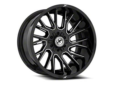 XF Offroad XF-230 Gloss Black and Milled 6-Lug Wheel; 17x9; 0mm Offset (04-08 F-150)