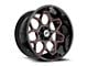 XF Offroad XF-233 Gloss Black and Red Milled 6-Lug Wheel; 20x10; -12mm Offset (21-25 F-150)