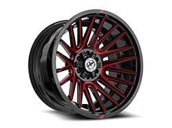 XF Offroad XF-234 Gloss Black and Red Machined 6-Lug Wheel; 17x9; 0mm Offset (21-25 F-150)