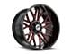 XF Offroad XF-235 Gloss Black and Red Milled 6-Lug Wheel; 20x9; 12mm Offset (21-25 F-150)