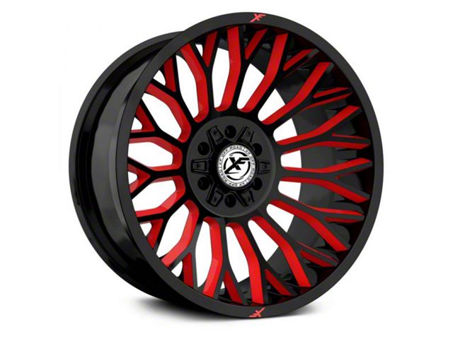 XF Offroad XF-237 Gloss Black with Red Windows 6-Lug Wheel; 20x9; 12mm Offset (21-24 F-150)
