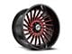 XF Offroad XF-239 Gloss Black and Red Machined 6-Lug Wheel; 20x10; -24mm Offset (21-25 F-150)