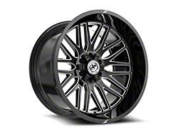 XF Offroad XF-240 Gloss Black and Milled 6-Lug Wheel; 17x9; 0mm Offset (09-14 F-150)