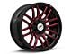 XF Offroad XF-232 Gloss Black Red Milled 6-Lug Wheel; 20x10; -12mm Offset (15-20 F-150)
