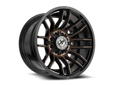 XF Offroad XF-232 Satin Black and Bronze Machined Double Dark Tint 8-Lug Wheel; 20x10; -12mm Offset (17-22 F-250 Super Duty)