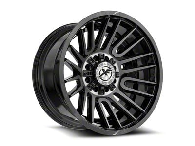 XF Offroad XF-234 Gloss Black and Brushed Double Dark Tint 8-Lug Wheel; 20x10; -24mm Offset (11-16 F-250 Super Duty)