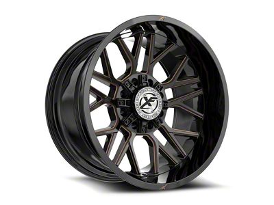 XF Offroad XF-235 Gloss Black and Bronze Milled 8-Lug Wheel; 20x10; -12mm Offset (11-16 F-250 Super Duty)