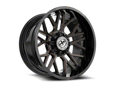 XF Offroad XF-235 Gloss Black and Bronze Milled 8-Lug Wheel; 20x10; -24mm Offset (11-16 F-250 Super Duty)