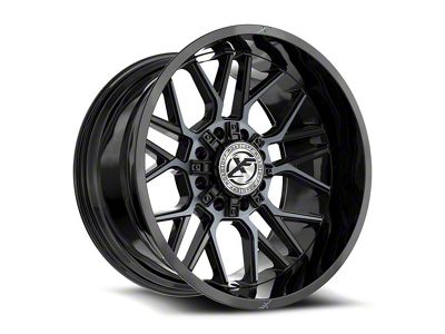 XF Offroad XF-235 Gloss Black and Machined Titanium Double Dark Tint 8-Lug Wheel; 20x10; -12mm Offset (11-16 F-250 Super Duty)