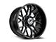 XF Offroad XF-235 Gloss Black and Machined Titanium Double Dark Tint 8-Lug Wheel; 20x10; -12mm Offset (11-16 F-250 Super Duty)