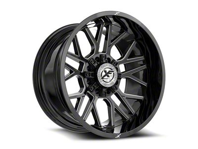 XF Offroad XF-235 Gloss Black and Milled 8-Lug Wheel; 20x10; -24mm Offset (11-16 F-250 Super Duty)