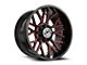 XF Offroad XF-235 Gloss Black and Red Milled 8-Lug Wheel; 20x10; -12mm Offset (11-16 F-250 Super Duty)