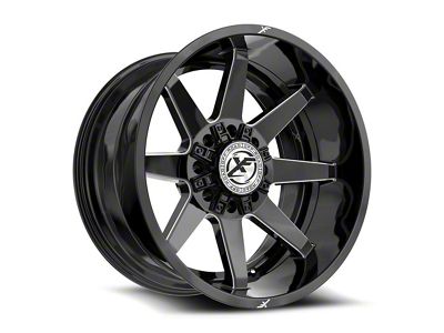 XF Offroad XF-236 Gloss Black and Milled 8-Lug Wheel; 20x10; -12mm Offset (17-22 F-250 Super Duty)