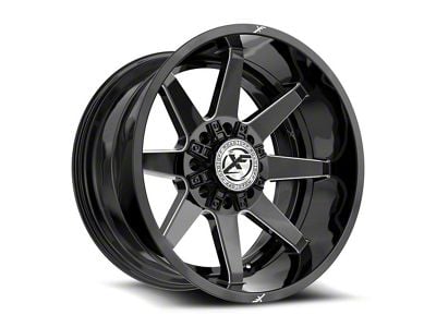 XF Offroad XF-236 Gloss Black and Milled 8-Lug Wheel; 20x9; 0mm Offset (17-22 F-250 Super Duty)