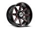 XF Offroad XF-236 Gloss Black and Red Milled 8-Lug Wheel; 20x10; -12mm Offset (17-22 F-250 Super Duty)