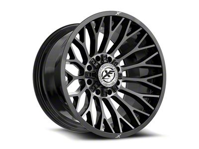 XF Offroad XF-237 Gloss Black and Brushed Double Dark Tint 8-Lug Wheel; 20x10; -12mm Offset (11-16 F-250 Super Duty)