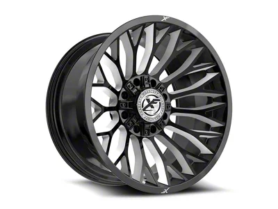 XF Offroad XF-237 Gloss Black and Milled 8-Lug Wheel; 24x14; -76mm Offset (11-16 F-250 Super Duty)