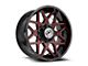 XF Offroad XF-238 Gloss Black and Red Milled 8-Lug Wheel; 20x10; -12mm Offset (11-16 F-250 Super Duty)