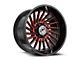 XF Offroad XF-239 Gloss Black and Red Machined 8-Lug Wheel; 20x10; -12mm Offset (17-22 F-250 Super Duty)