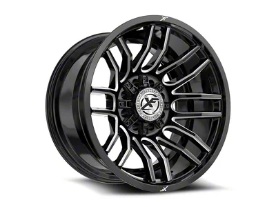 XF Offroad XF-232 Gloss Black and Milled 8-Lug Wheel; 20x10; -24mm Offset (23-24 F-350 Super Duty SRW)