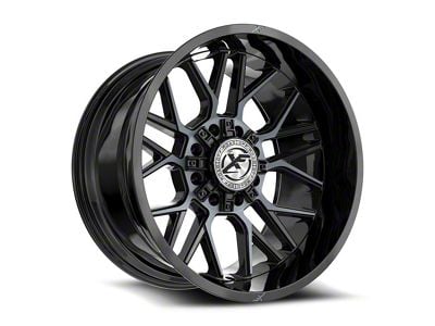 XF Offroad XF-235 Gloss Black and Machined Titanium Double Dark Tint 8-Lug Wheel; 20x10; -12mm Offset (17-22 F-350 Super Duty SRW)