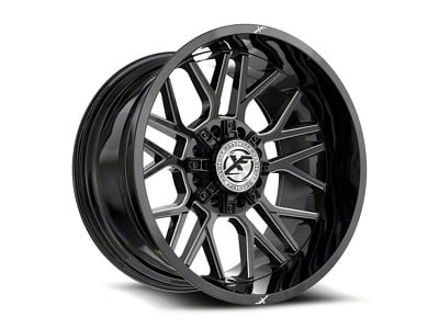 XF Offroad XF-235 Gloss Black and Milled 8-Lug Wheel; 20x10; -24mm Offset (11-16 F-350 Super Duty SRW)